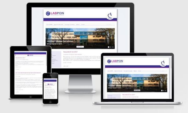 Website lapon.nl weergegeven op verschillende devices.